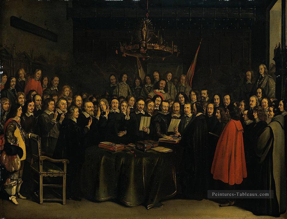 Borch II Gerard ter La ratification du traité de Munster 15 mai Peintures à l'huile